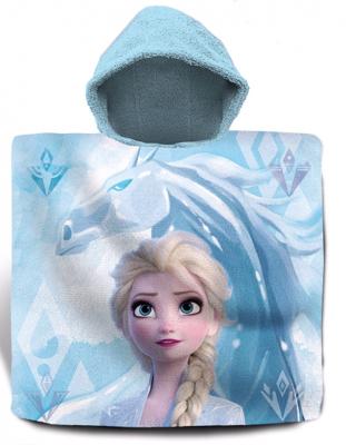 Kids Licensing badponcho Frozen 2 katoen 60 x 120 cm blauw/wit Kids Licensing badponcho Frozen 2 katoen 60 x 120 cm blauw/wit