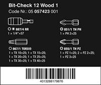 Wera Bit-Check 12 Wood 1 05057423001 Bitset 12-delig Kruiskop Pozidriv, Kruiskop Phillips, Binnen-Torx - thumbnail