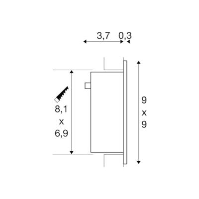 SLV Vierkante inbouwlampFrame Basic wit - 113292