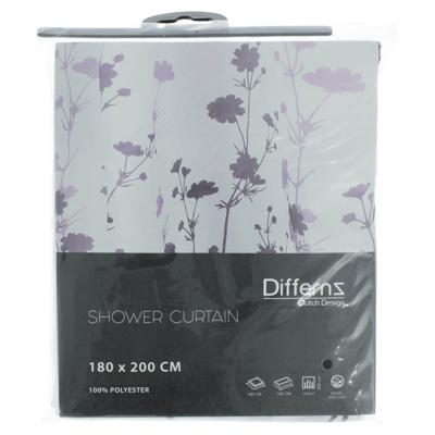 Douchegordijn Differnz Folia Polyester 180x200 cm Paars Differnz