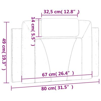 Hoofdbordkussen 90 cm kunstleer grijs