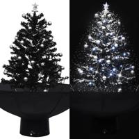 VidaXL Kerstboom sneeuwend met paraplubasis 75 cm pvc zwart - thumbnail