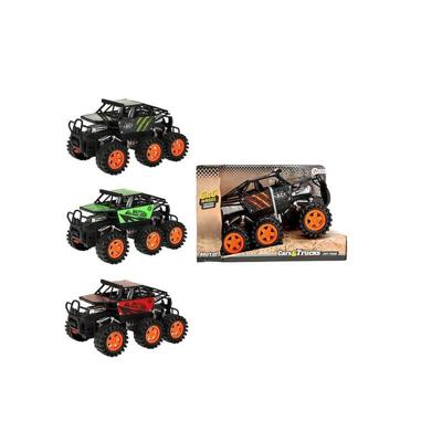 Cars & Trucks frictie monstertruck met 6 wielen