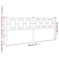 Hoofdbord 193 cm metaal zwart - thumbnail