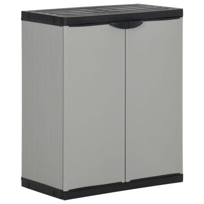 VidaXL Tuinafvalkast 68x40x85 cm polypropeen grijs en zwart
