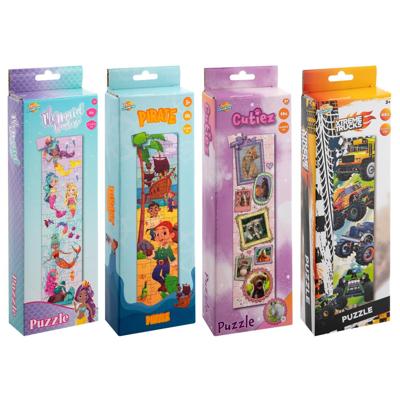 Puzzel hout long 48pcs 25x9x4cm 4ass