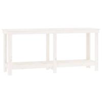 VidaXL Werkbank 180x50x80 cm massief grenenhout wit - thumbnail