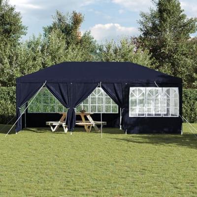 Partytent Blauw en Wit 600 x 400 x 266 cm Polyester en staal