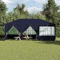 Partytent Blauw en Wit 600 x 400 x 266 cm Polyester en staal - thumbnail