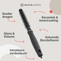 Olivia Garden Nylon Bristle Shine Black 15mm - thumbnail