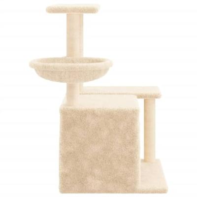 Kattenmeubel met sisal krabpalen 83 cm crmekleurig - thumbnail