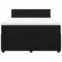 Boxspring met matras fluweel zwart 140x200 cm - thumbnail