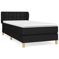 Boxspring met matras stof zwart 90x200 cm - thumbnail