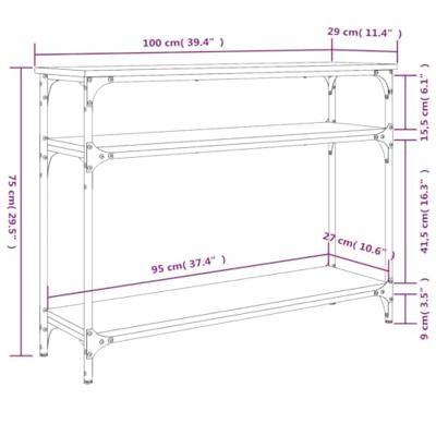 Wandtafel 100x29x75 cm bewerkt hout bruin eikenkleur