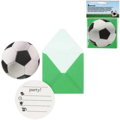 Uitnodigingskaarten voetbal 10 cm 6 stuks | 48 stuks