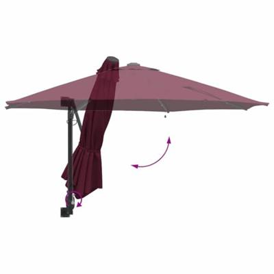 VidaXL Tuinparasol bordeaux rood 248 x 248 x 148 cm polyester en staal