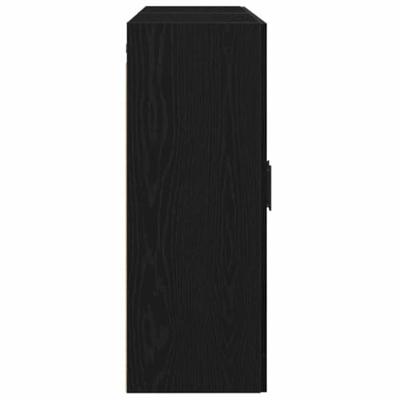 Wandkast 2 pcs Zwart eiken 160 x 34 x 90 cm Bewerkt hout
