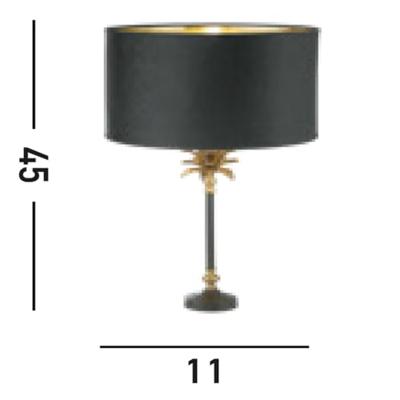 Searchlight TafellampPalm zwart met zwarte kap - EU81211BK