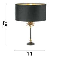 Searchlight TafellampPalm zwart met zwarte kap - EU81211BK - thumbnail
