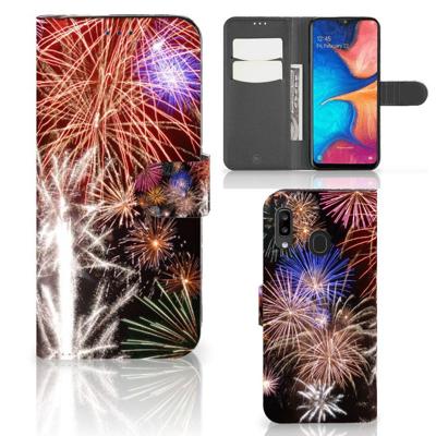 Samsung Galaxy A30 | Wallet Case | met Pasjes | Vuurwerk Samsung Galaxy A30 | Wallet Case | met Pasjes | Vuurwerk