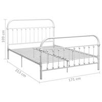 Bedframe metaal wit 160x200 cm - thumbnail
