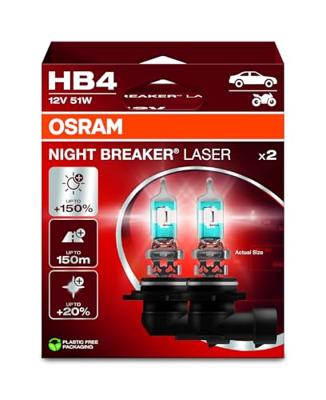 Osram Automotive 9006NL-2HB Halogeenlamp Night Breaker Laser Next Generation HB4 51 W 12 V Osram Automotive 9006NL-2HB Halogeenlamp Night Breaker Laser Next Generation HB4 51 W 12 V