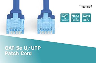 Digitus DK-1512-010/B RJ45 Netwerkkabel, patchkabel CAT 5e U/UTP 1.00 m Blauw Verdraaide paren 1 stuk(s)