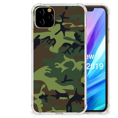 Apple iPhone 11 Pro Max Doorzichtige Silicone Hoesje Army Dark Apple iPhone 11 Pro Max Doorzichtige Silicone Hoesje Army Dark