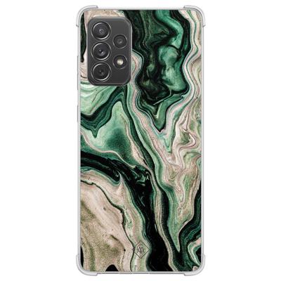 Samsung Galaxy A52(s) shockproof hoesje - Green waves Samsung Galaxy A52(s) shockproof hoesje - Green waves