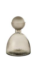 J-Line Vaas Fles+Dop Yara Glas Greige Small - thumbnail