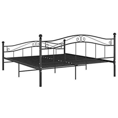 Bedframe metaal zwart 140x200 cm - thumbnail
