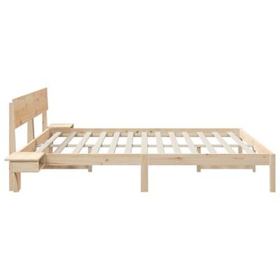Bedframe met hoofdeinde Bruin 180 x 200 cm Massief grenenhout