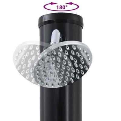 VidaXL Buitenzonne-douche zwart 217 cm pvc en aluminium