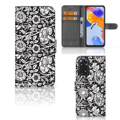 Xiaomi Redmi Note 11 Pro 5G/4G Hoesje Black Flowers Xiaomi Redmi Note 11 Pro 5G/4G Hoesje Black Flowers