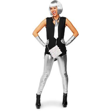 Zilveren legging metallic