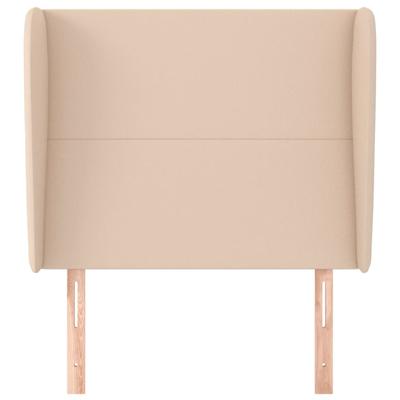 Hoofdbord met randen 93x23x118/128 cm kunstleer cappuccinokleur - thumbnail