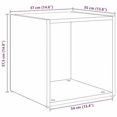 TV-kast met opslag 2 pcs Bruin 37 x 35 x 37 cm Bewerkt hout TV-kast met opslag 2 pcs Bruin 37 x 35 x 37 cm Bewerkt hout