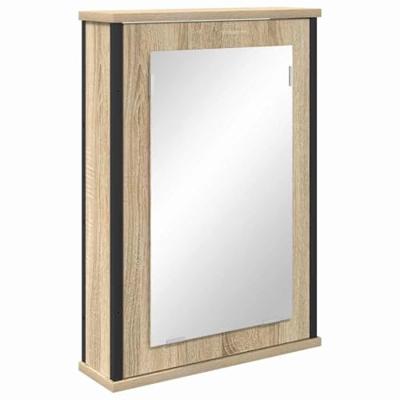 Badkamermeubelset met plank met opslag 2 pcs Bruin Bewerkt hout