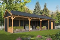 Tuindeco | Overkapping Hamar L | Type 10 | Zwarte Wanden - thumbnail