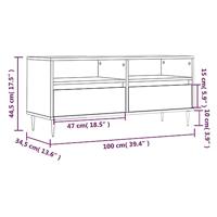 Tv-meubel 100x34,5x44,5 cm bewerkt hout wit - thumbnail