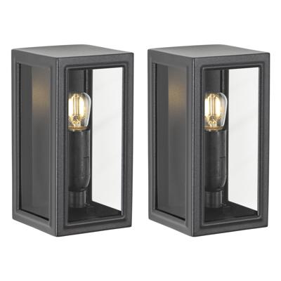 2x Spark Mini Muurlamp Zwart met LED