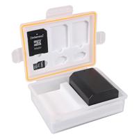 Bewaarbox voor camera accu's en geheugenkaarten - voor o.a. Canon LP-E6, Sony NP-FZ100 en Nikon EN-EL15 - thumbnail