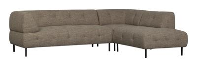 WOOOD Hoekbank 'Lloyd' Rechts, Geweven stof, kleur Donkerbruin Melange