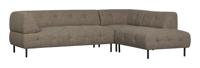 WOOOD Hoekbank 'Lloyd' Rechts, Geweven stof, kleur Donkerbruin Melange - thumbnail