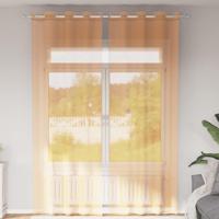 Gordijnen voile met doorvoertules 2 st 140x260 cm oranje - thumbnail
