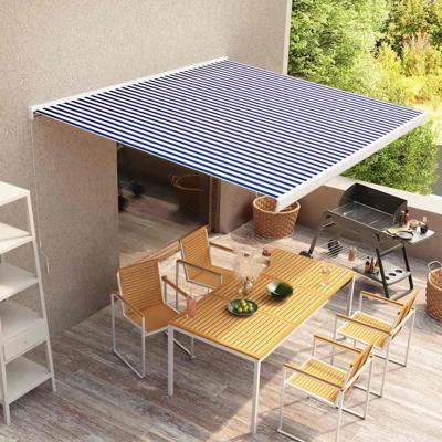 Luifel handmatig 350x250 cm blauw en wit