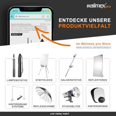Walimex WT-3530 Basic-statief (146 cm, incl. 3D-sneiger, snelwisselplaat en praktische transporttas), WT-3570 Basic statief 165 cm, 168 cm