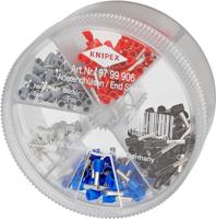 Knipex 97 99 906 Assortiment adereindhulzen 0.5 mm², 0.75 mm², 1 mm², 1.5 mm², 2.5 mm² Deels geïsoleerd Wit, Grijs, Rood, Zwart, Blauw 400 stuk(s) - thumbnail