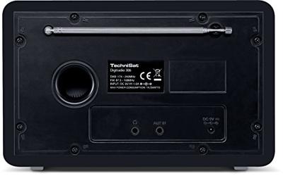 TechniSat Digitradio 306 DAB radio (DAB+, FM, AUX-ingang, hoofdtelefoonaansluiting, favorietengeheugen, wekker, verlicht display, klok en datumweergave) zwart