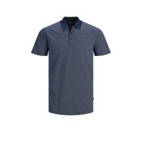 JACK & JONES PREMIUM regular fit polo JPRBLABLACKBURN met all over print donkerblauw - thumbnail